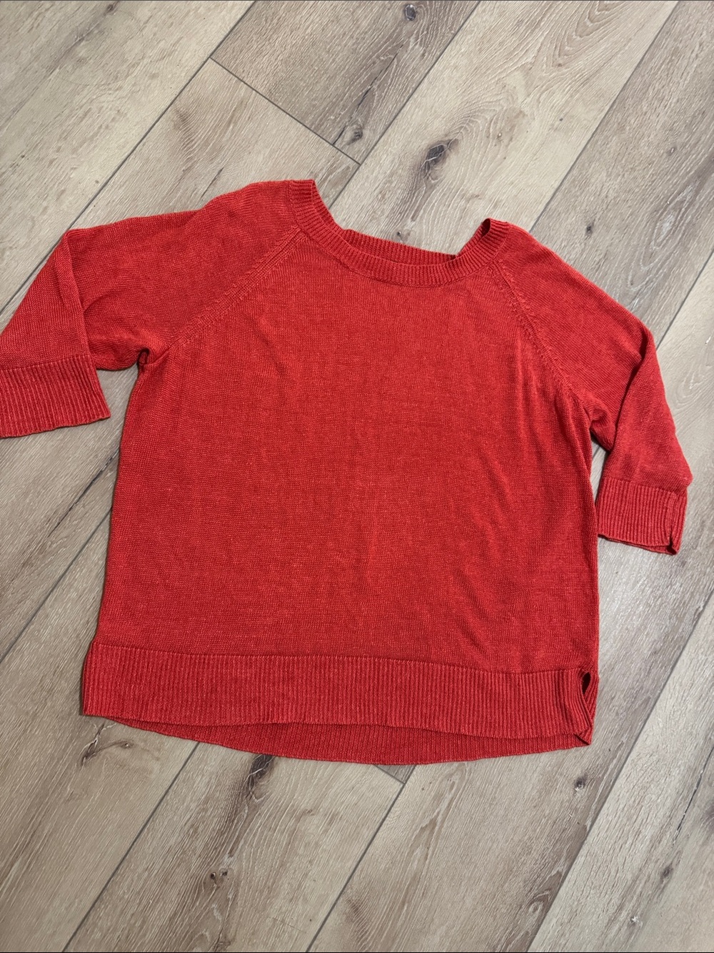 Talbots Bright Red Scoop-Neck Lightweight Sweater